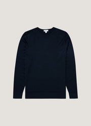 Men's Extra-Fine Merino Crew Neck in Light Navy