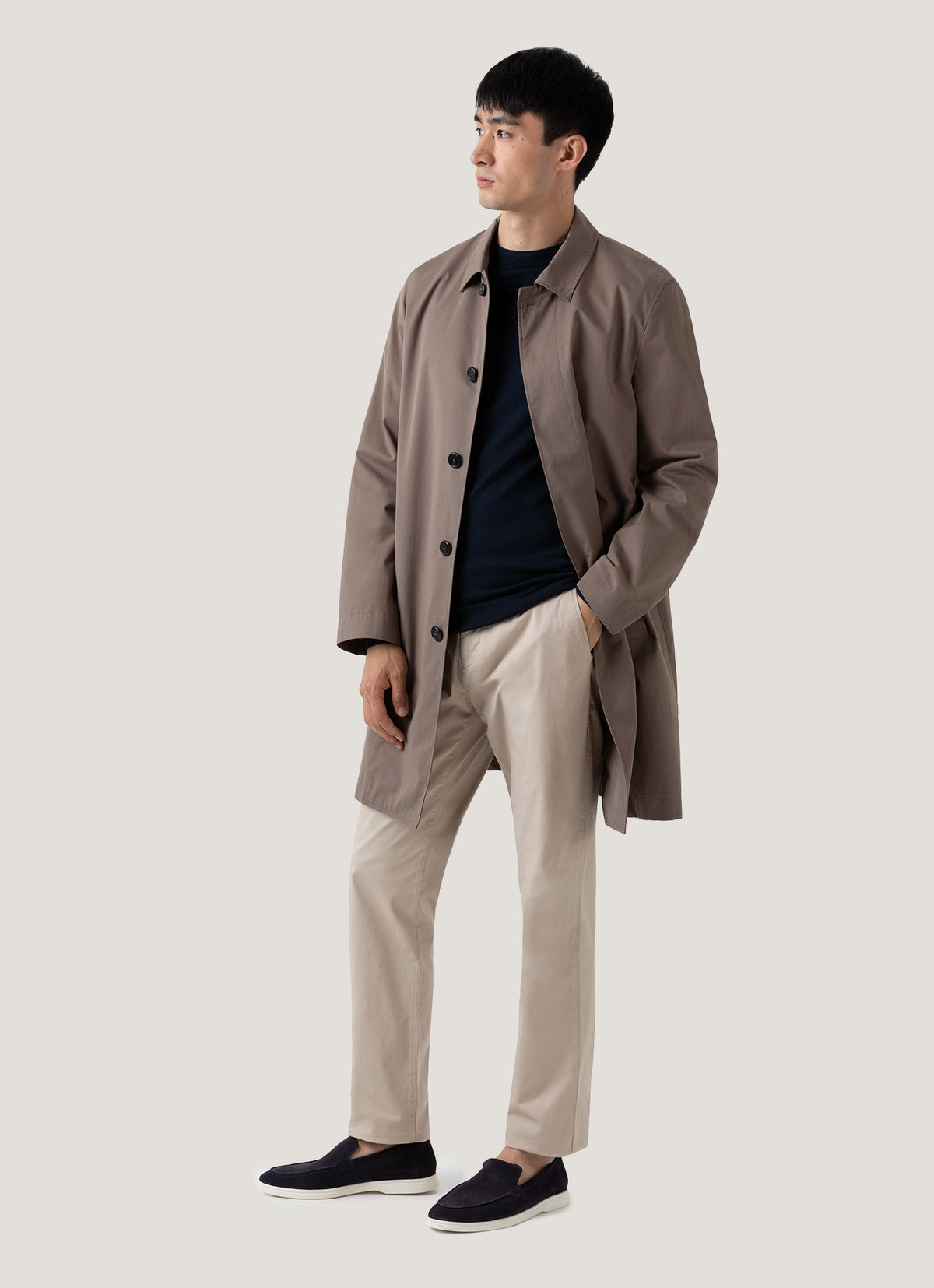 Men's Extra-Fine Merino Jumper in Light Navy