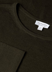 Men's Extra-Fine Merino Crew Neck in Dark Green