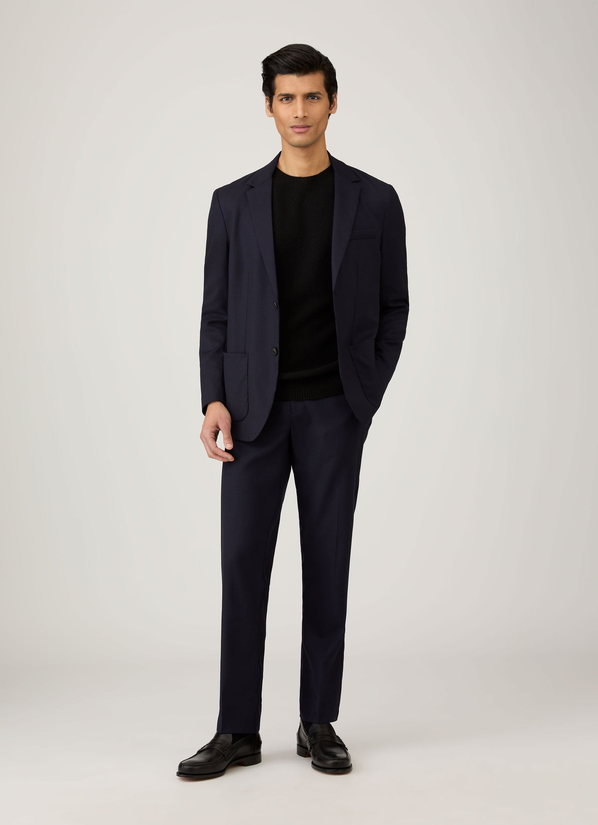 Men's Lambswool Crew Neck Jumper in Black
