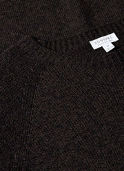 Men's Lambswool Crew Neck Jumper in Coffee Twist