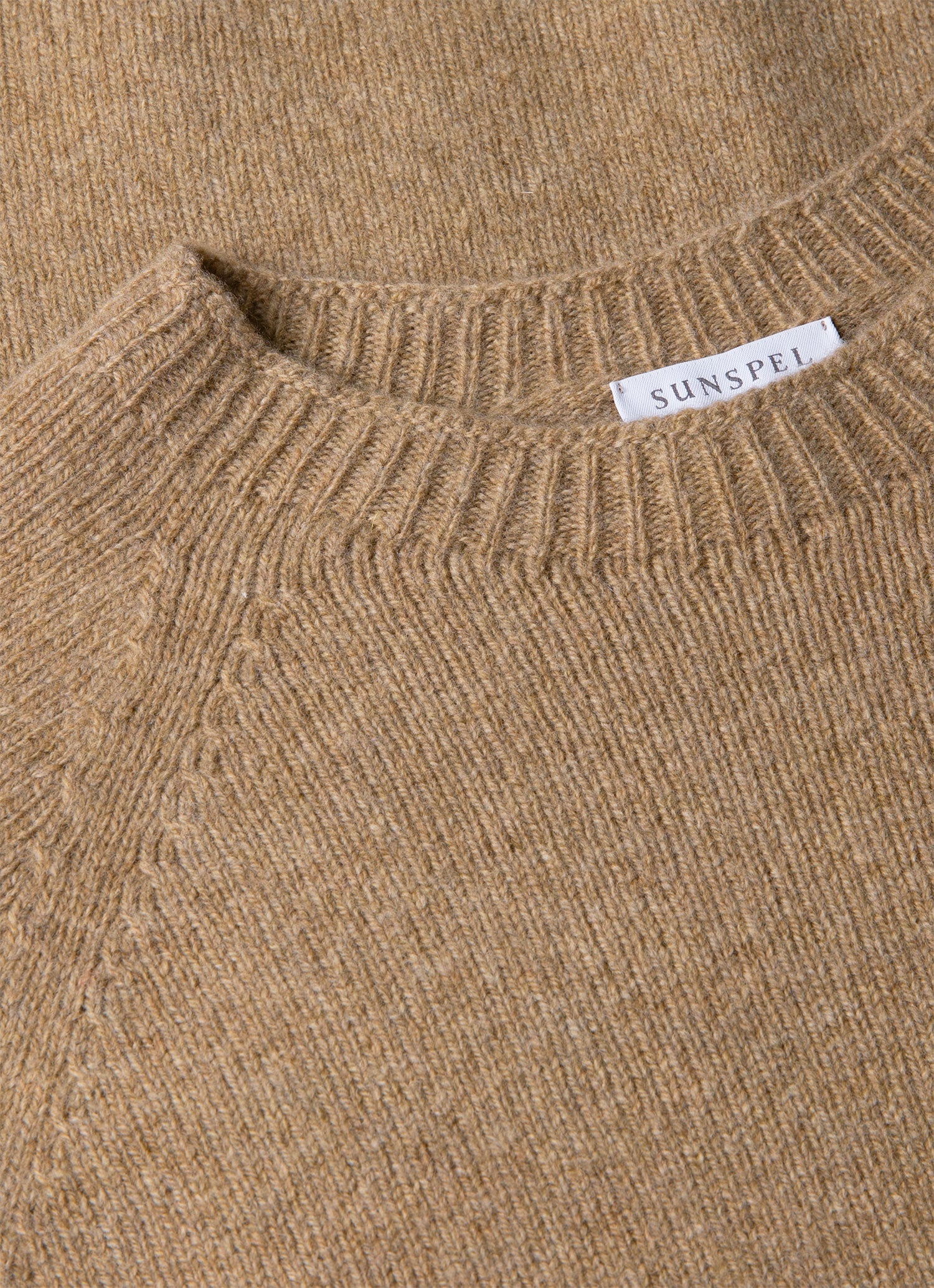 Men's Lambswool Crew Neck Jumper in Sandstone