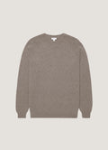 Men's Lambswool Crew Neck Jumper in Bark