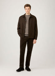 Men's Lambswool Crew Neck Jumper in Bark