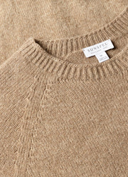 Men's Lambswool Crew Neck Jumper in Taupe