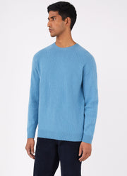 Men's Lambswool Crew Neck Jumper in Storm Blue