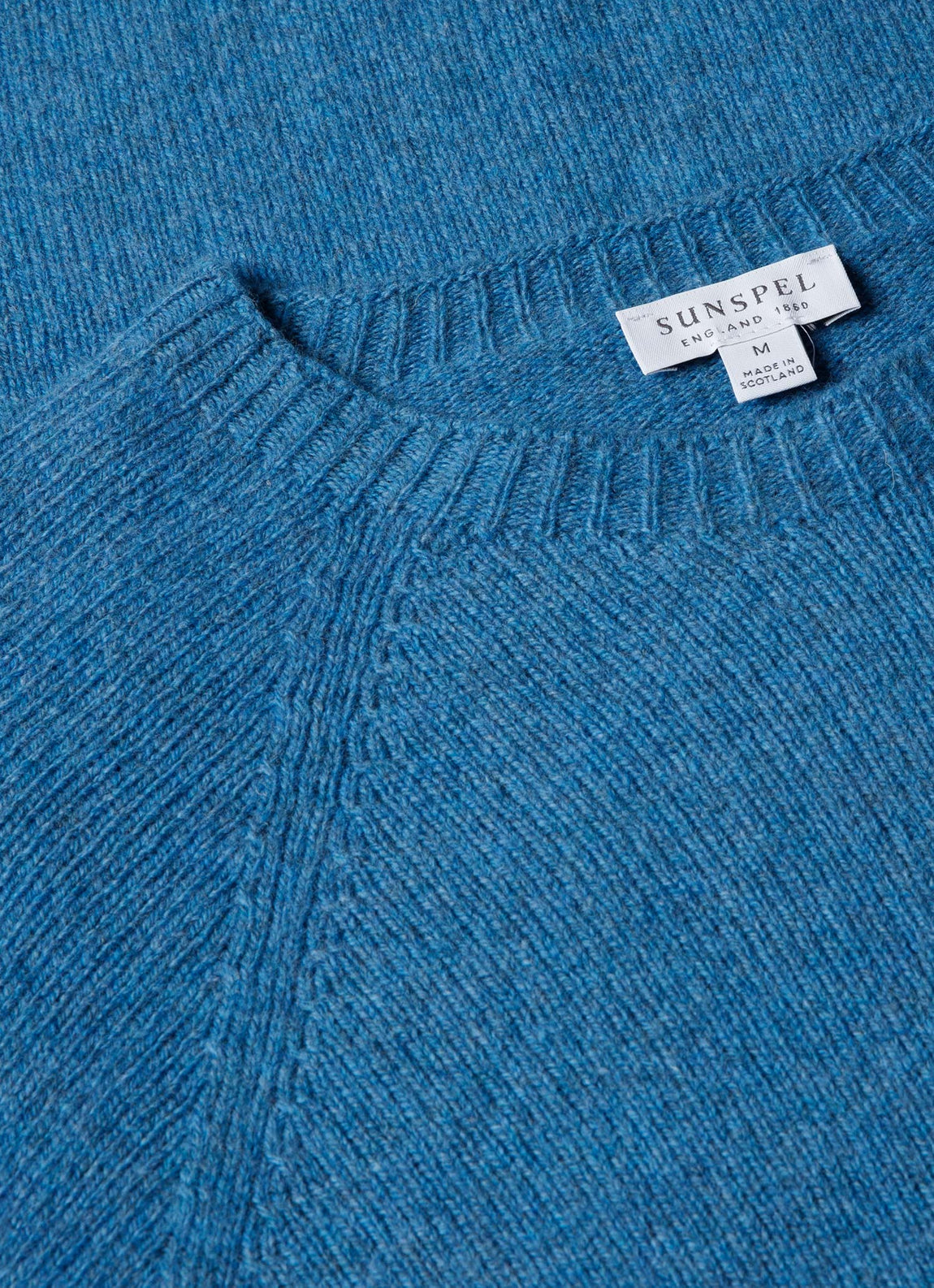 Men's Lambswool Crew Neck Jumper in Blue Jean