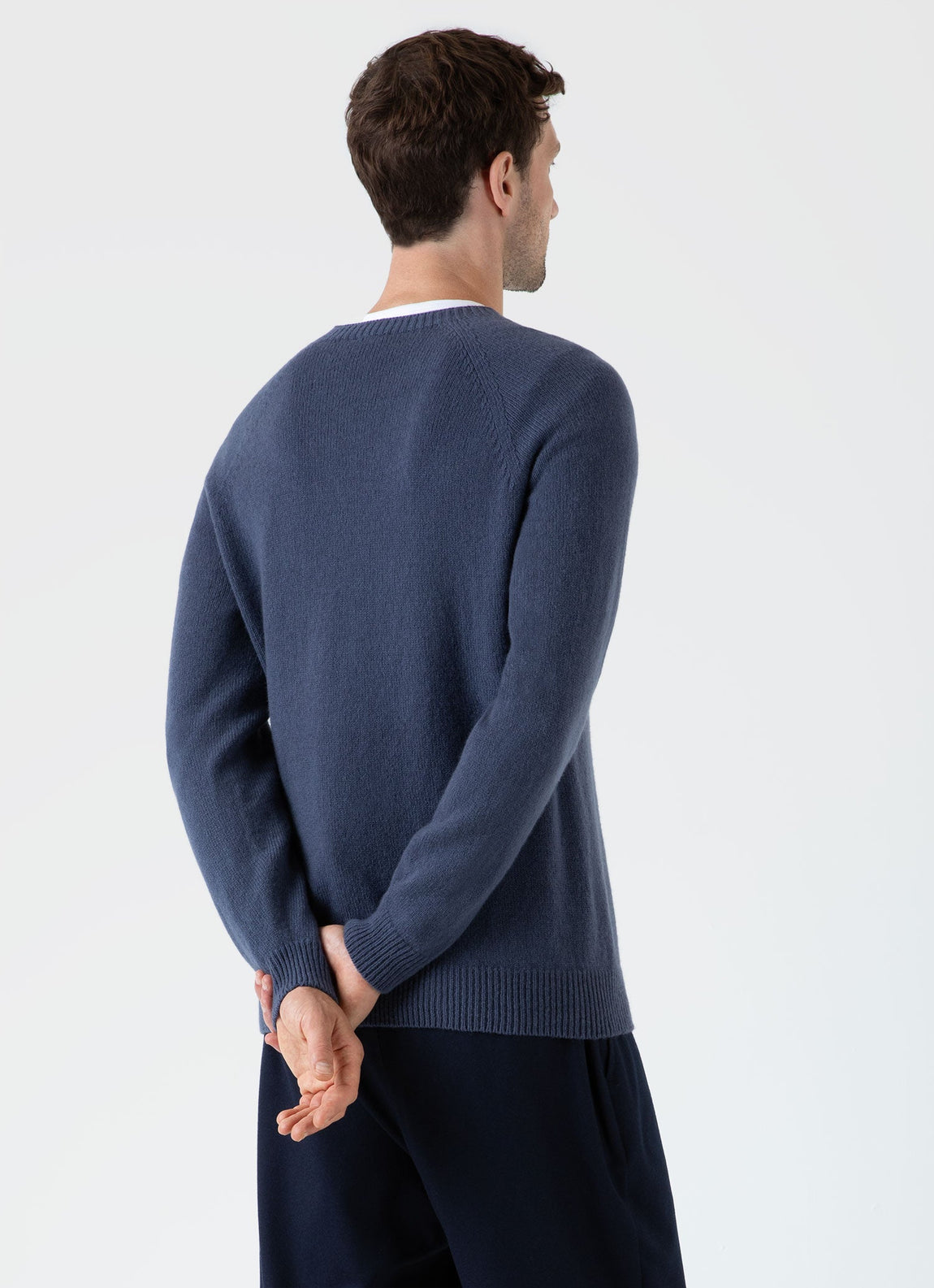 Men's Lambswool Crew Neck Jumper in Slate Blue