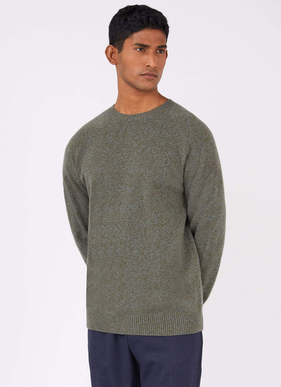 Men's Lambswool Crew Neck Jumper in Caper