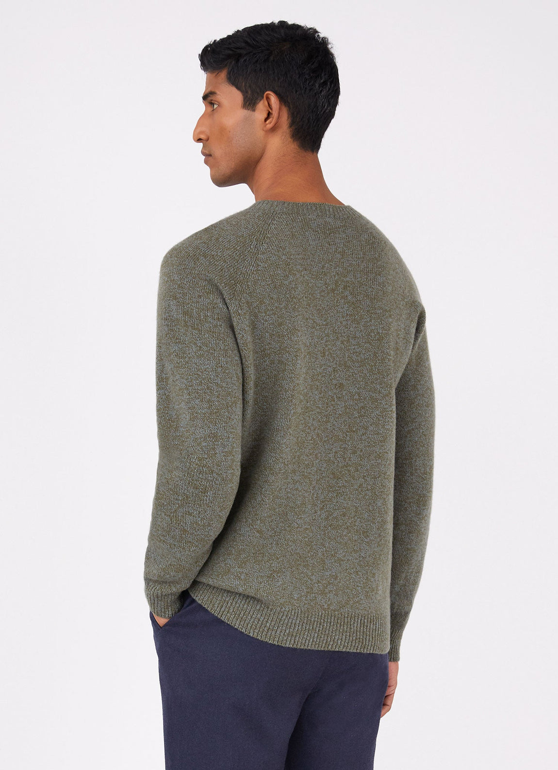 Men's Lambswool Crew Neck Jumper in Caper