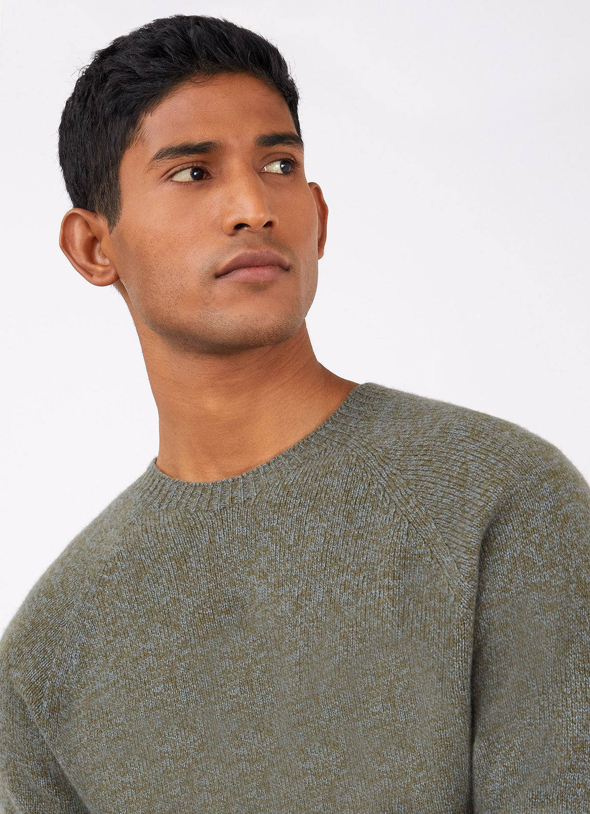 Men's Lambswool Crew Neck Jumper in Caper