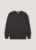 Men's Lambswool Crew Neck Jumper in Dark Green Twist