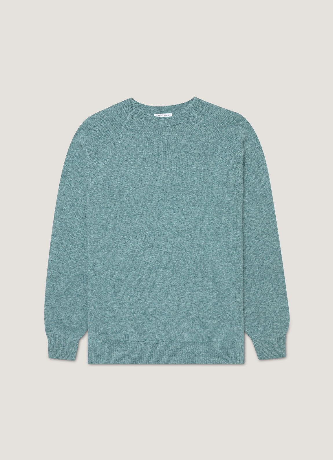 Men's Lambswool Crew Neck Jumper in Steel Green