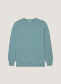 Men's Lambswool Crew Neck Jumper in Steel Green