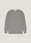 Men's Lambswool Crew Neck Jumper in Mid Grey Melange