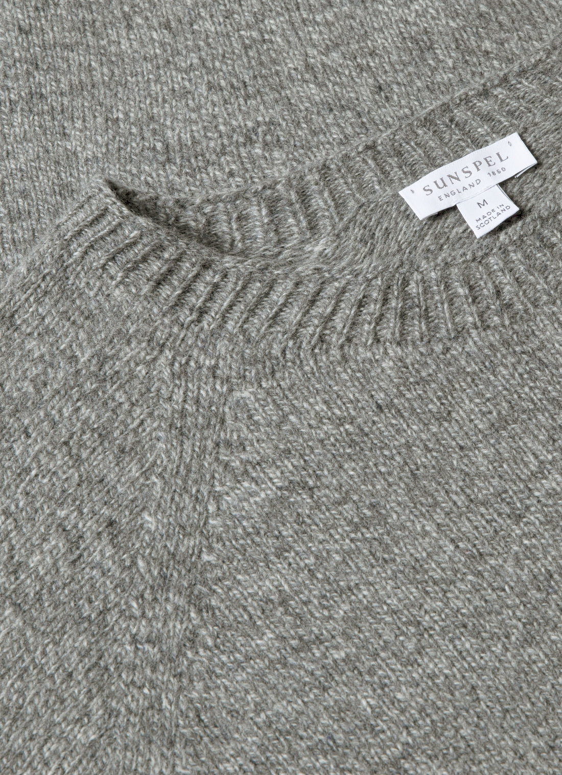 Men's Lambswool Crew Neck Jumper in Mid Grey Melange
