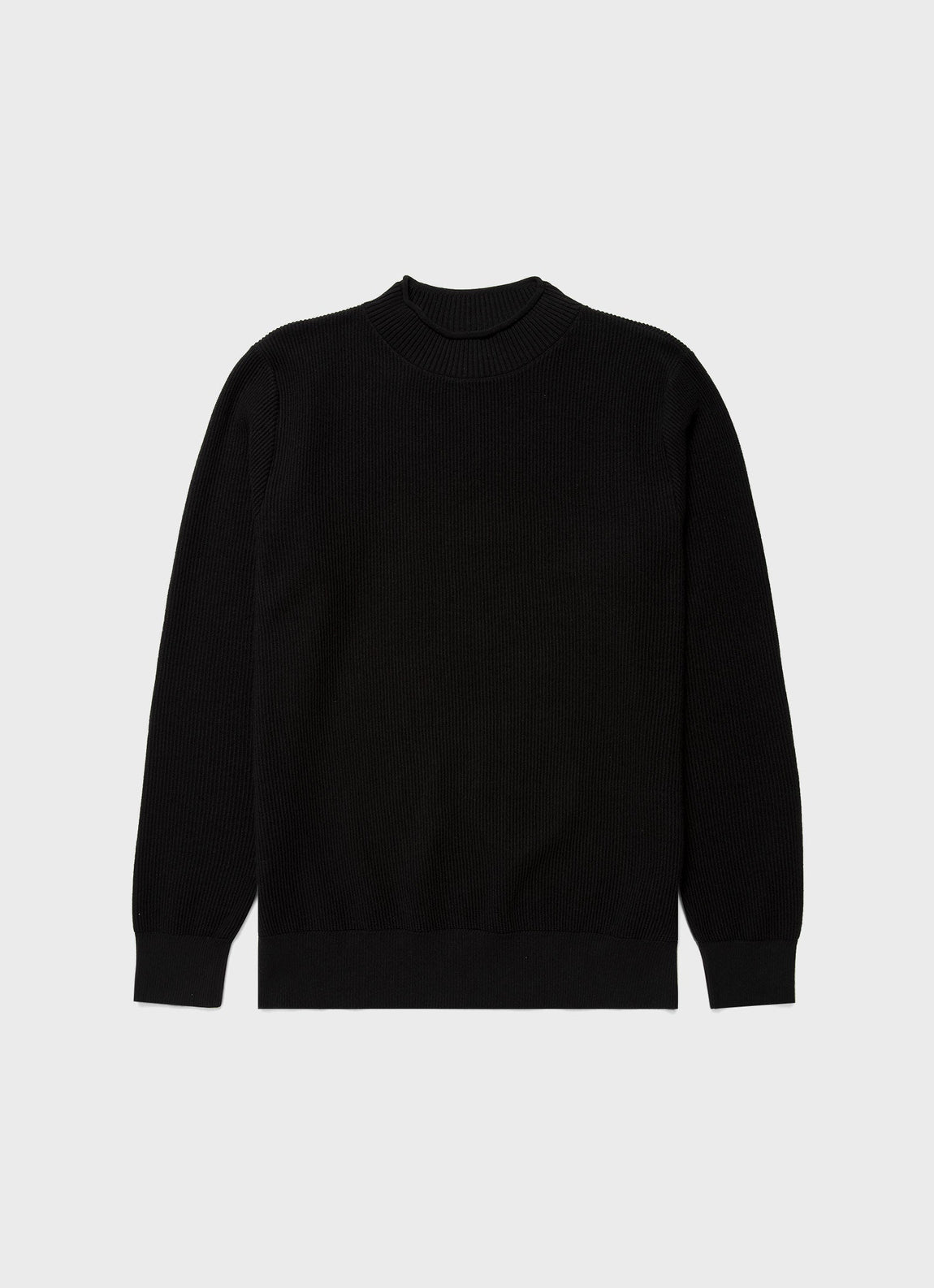 Men's Textured Guernsey Jumper in Black