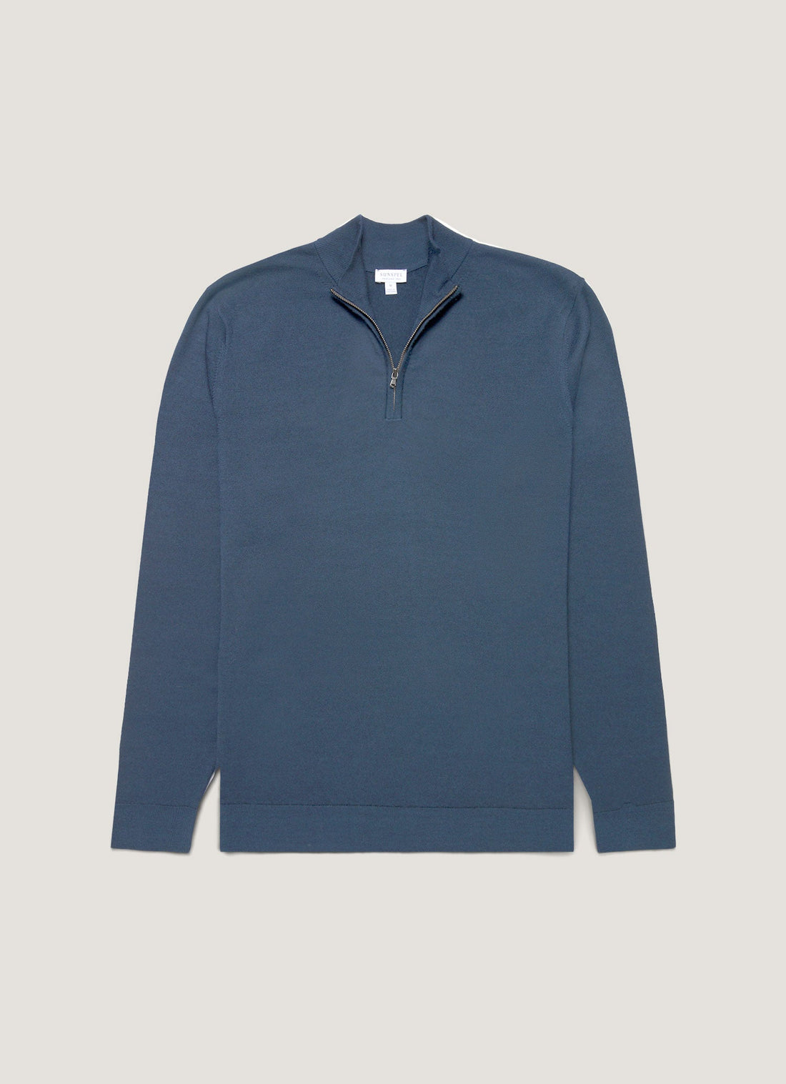 Men's Extra-Fine Merino Zip Neck in Slate Blue