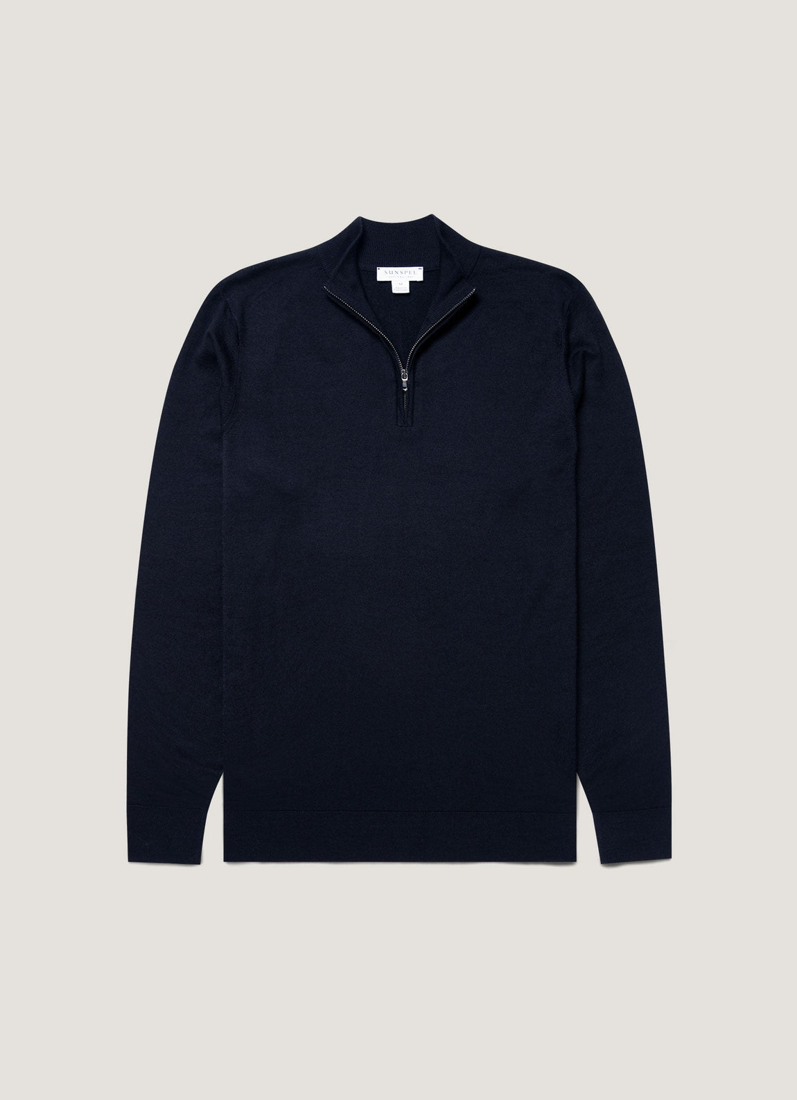 Men's Extra-Fine Merino Half Zip Jumper in Light Navy