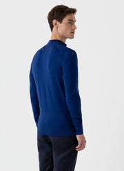 Men's Extra-Fine Merino Zip Neck in Space Blue
