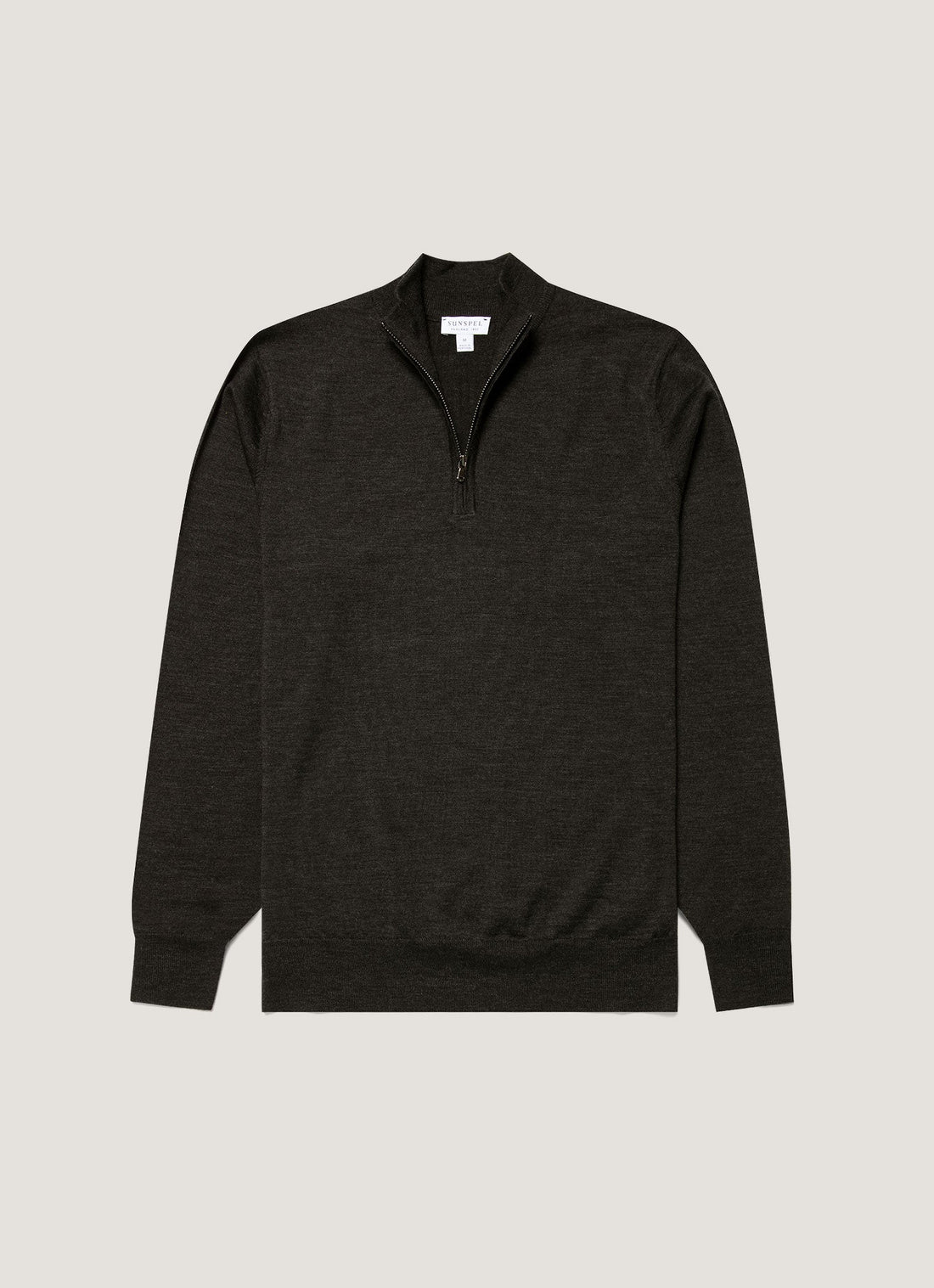 Pullover mit halbem Reißverschluss aus extrafeiner Merinowolle