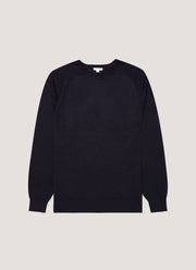 Men's Sea Island Cashmere Crew Neck Jumper in Midnight Navy