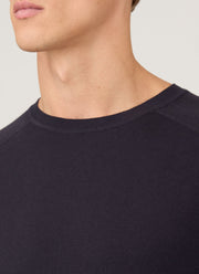 Men's Sea Island Cashmere Crew Neck Jumper in Midnight Navy