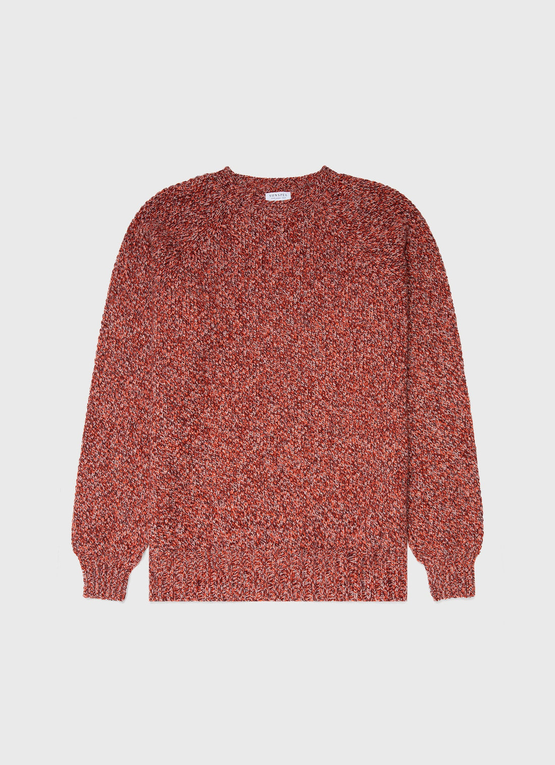 Men's Lambswool Textured Jumper in Magma Twist