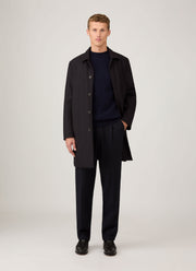 Men's Shetland Crew Neck Jumper in Navy