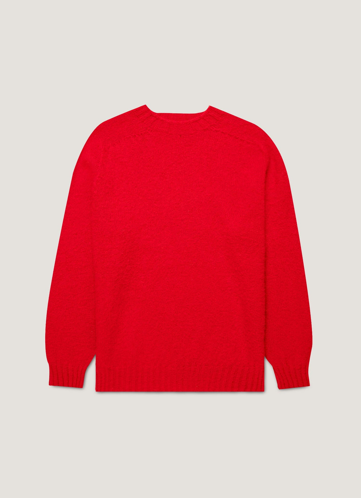Men's Shetland Crew Neck Jumper in Bright Red