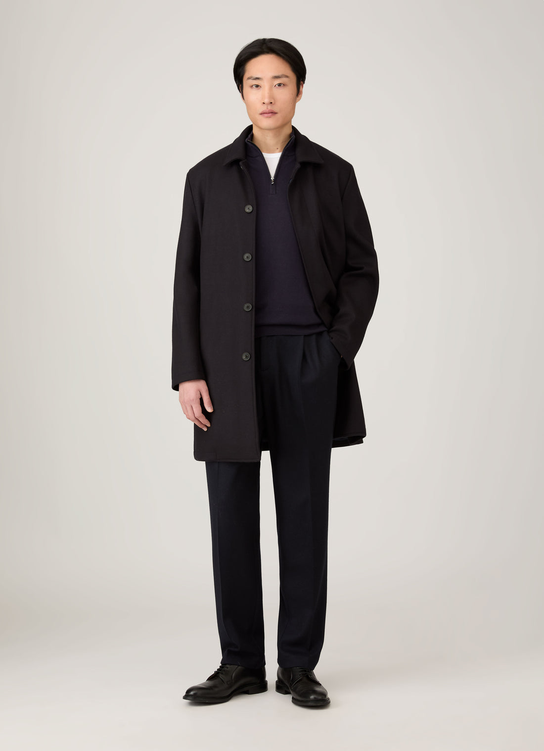 Sea Island Kaschmir Pullover mit halbem Reißverschluss