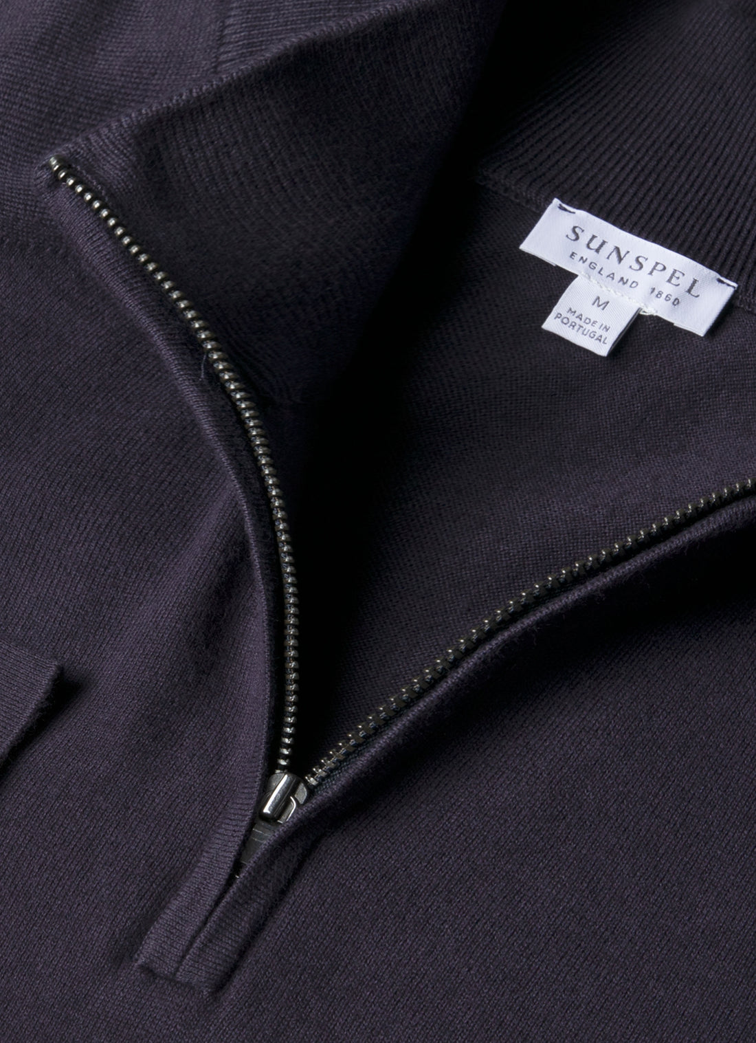 Sea Island Kaschmir Pullover mit halbem Reißverschluss