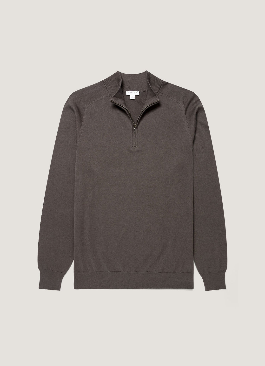 Sea Island Kaschmir Pullover mit halbem Reißverschluss