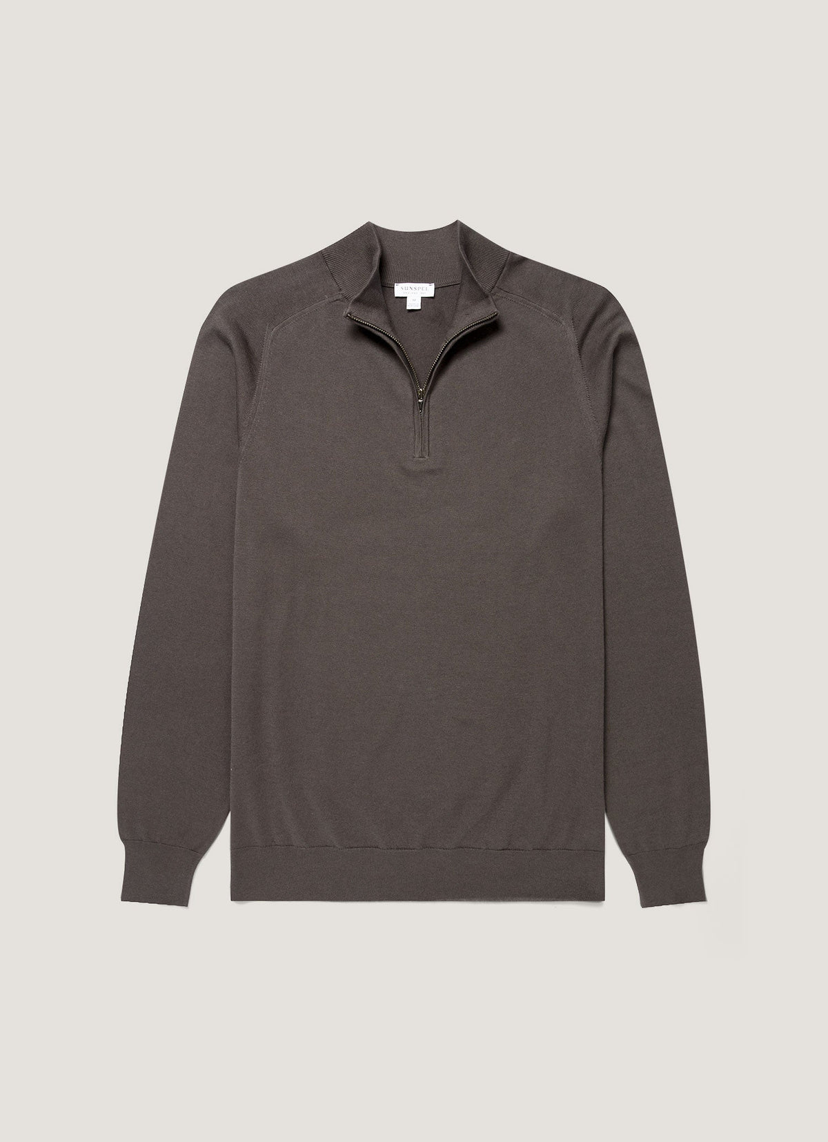 Men's Sea Island Cashmere Half Zip in Anthracite