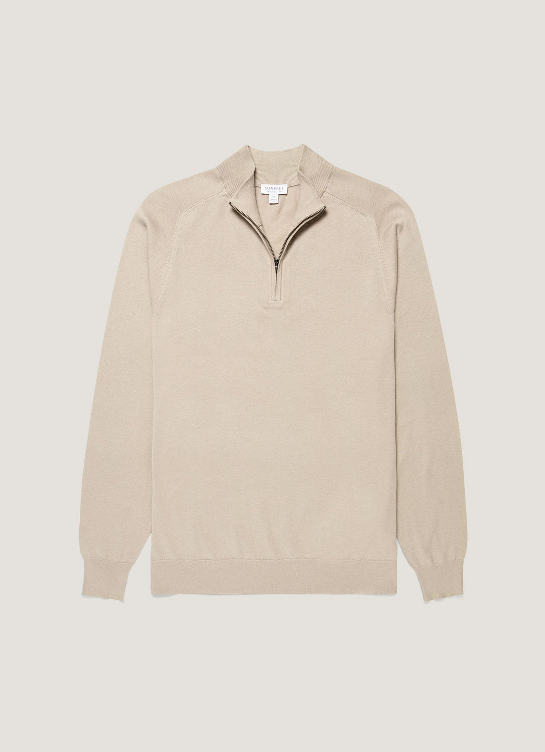 Sea Island Kaschmir Pullover mit halbem Reißverschluss