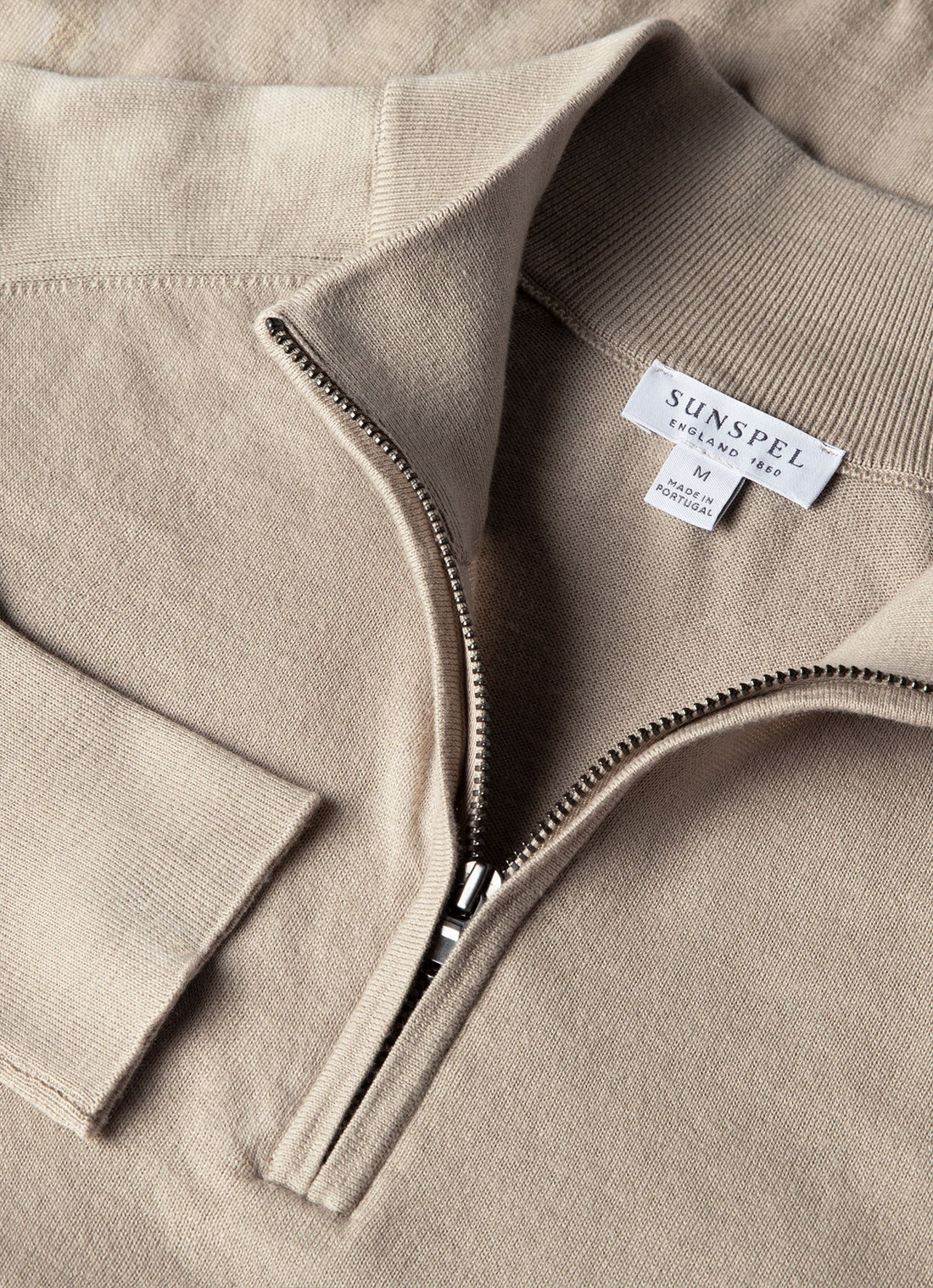 Sea Island Kaschmir Pullover mit halbem Reißverschluss