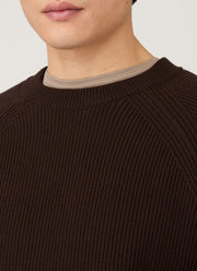 Men's Ribbed Jumper in Truffle