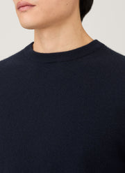 Men's Cashmere Crew Neck Jumper in Navy