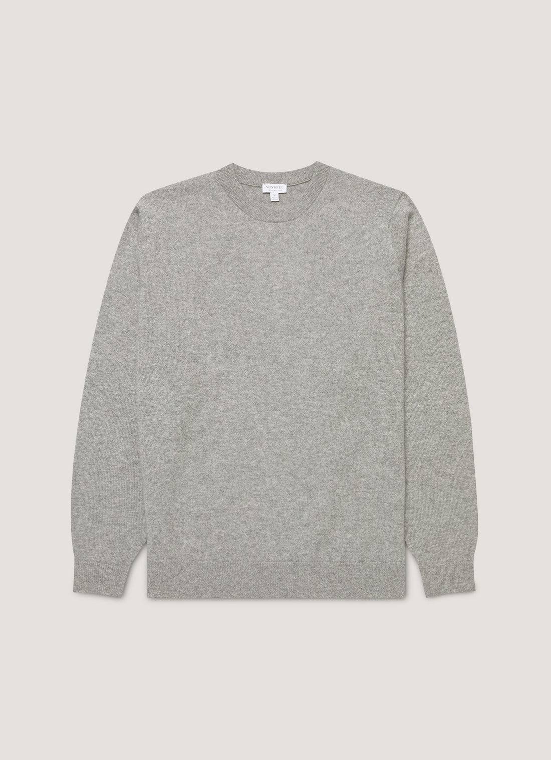 Men's Cashmere Crew Neck Jumper in Grey Melange
