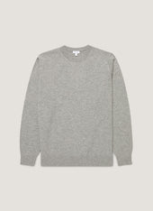 Men's Cashmere Crew Neck Jumper in Grey Melange