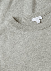 Men's Cashmere Crew Neck Jumper in Grey Melange