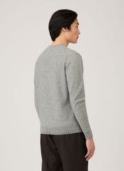 Men's Cashmere Crew Neck Jumper in Grey Melange