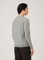 Men's Cashmere Crew Neck Jumper in Grey Melange