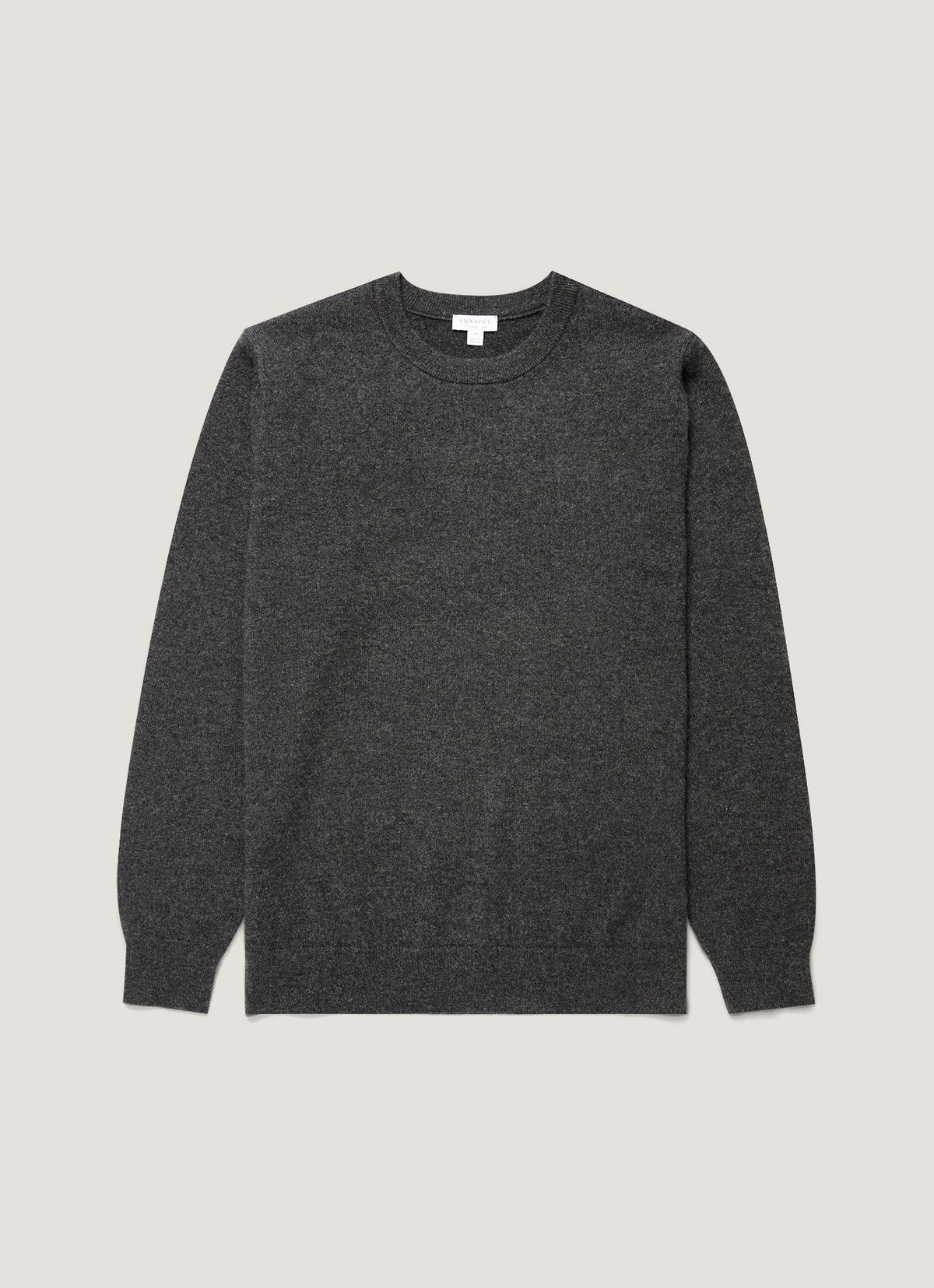 Men's Cashmere Crew Neck Jumper in Charcoal Melange