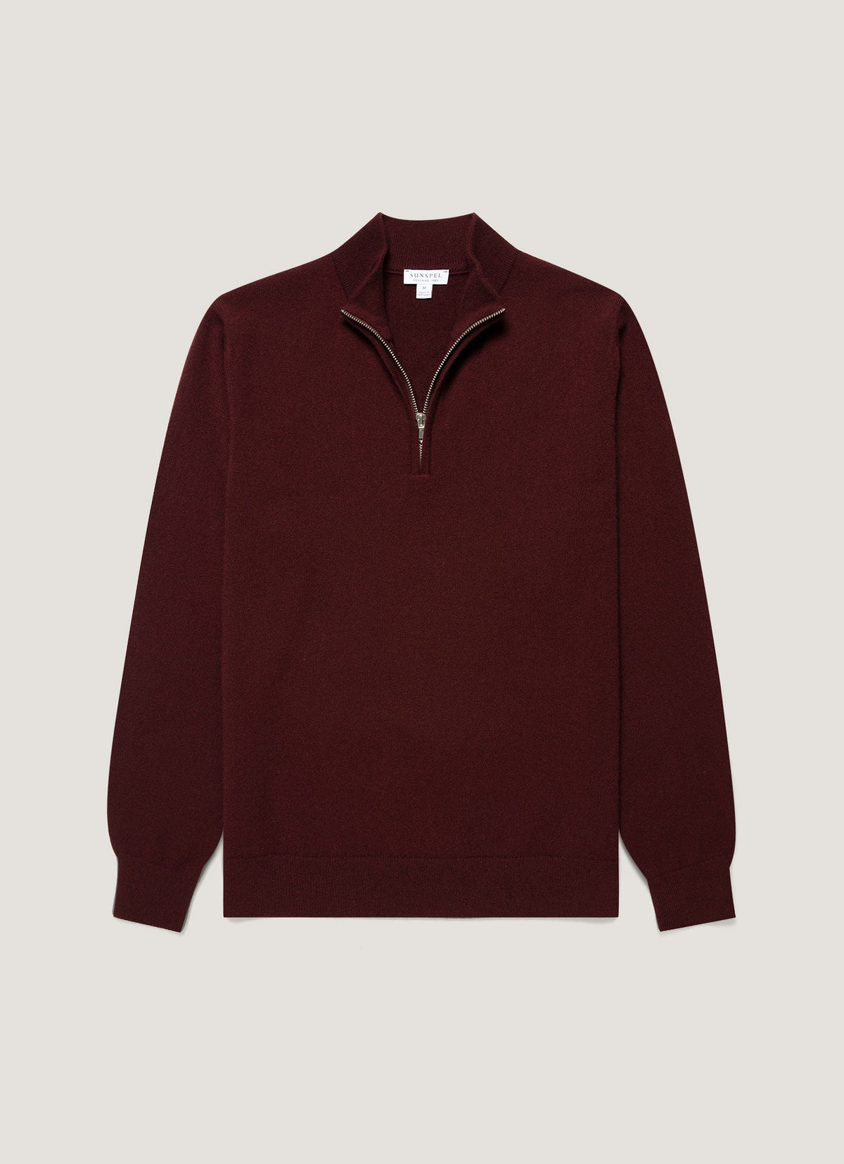 Men's Cashmere Half Zip Jumper in Bakelite