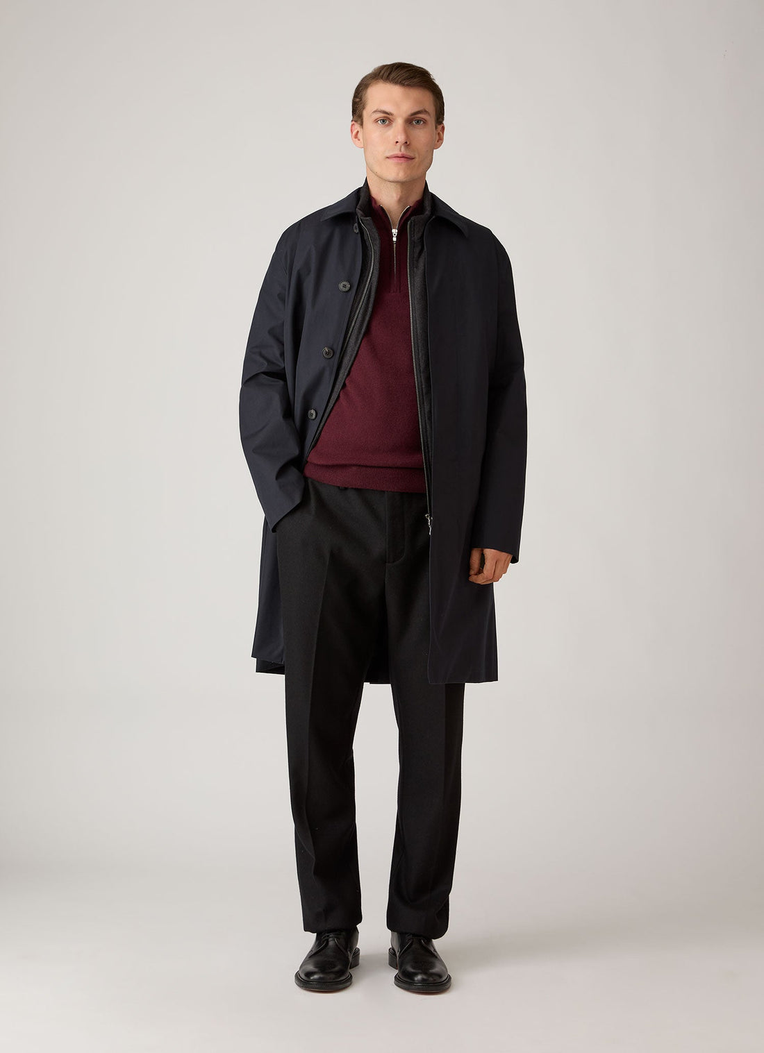 Pull demi-zippé en cachemire