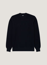 Men's Cotton Crew Neck Jumper in Navy