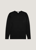Men's Extra-Fine Merino Jumper in Black