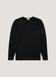 Men's Extra-Fine Merino Jumper in Black