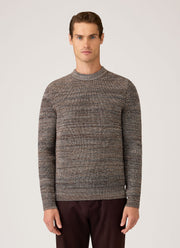 Men's Merino Twisted Stitch Jumper in Dark Beige